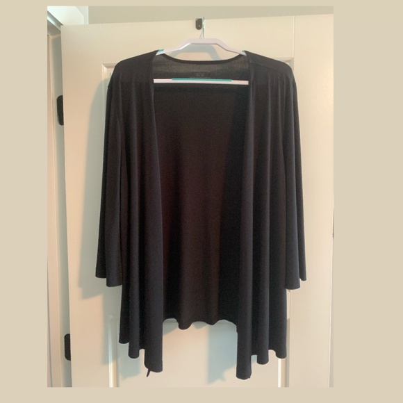 Women’s Black 3/4 Sleeve Cardigan Jacket Coverup - Picture 1 of 4
